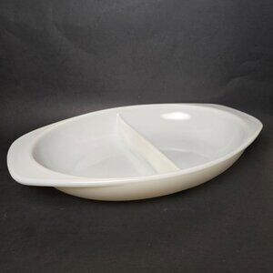 Vintage Pyrex 1083 Milk Glass Divided Serving Casserole Dish 1.5 Qt Made in USA